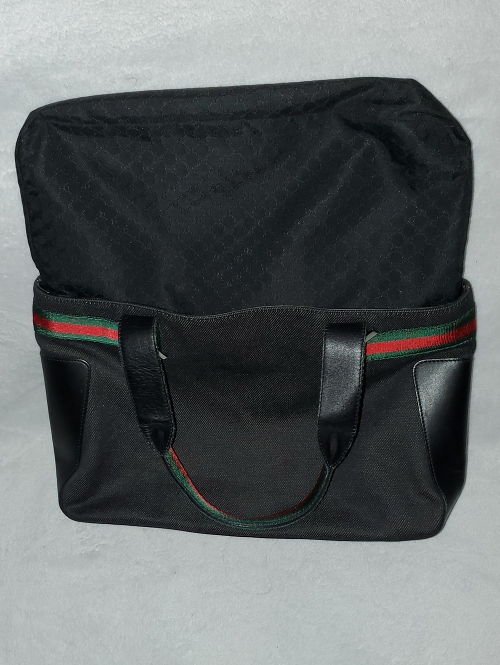VTG Gucci Web Sherry Line Denim Tote - Picture 13 of 16